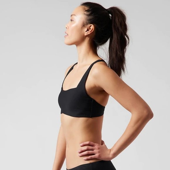Athleta Square Neck Bra Cup Bikini Top size 32B/C Black - Picture 3 of 4